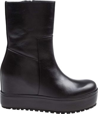 Paloma Barceló Disa Track Black Leather Ankle Boot