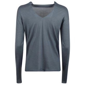 Fabiana Filippi Cashmere Zijde Trui met V-hals aan de Achterkant - Dames - Cashmere truien - Blauw - XS - Truien & Vesten