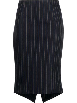 Moschino Gonna midi a righe - Blu