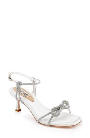 Badgley Mischka Dandelion Ankle Strap Sandal in White Crepe at Nordstrom Rack, Size 8.5