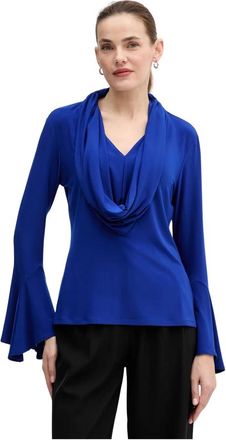 Joseph Ribkoff Blouse met col en wijde mouwen - Dames - Blouses - Blauw - M - Polyester - Overhemden