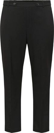 Kaffe Curve KCmerla Button Pants - Dames - Slim Fit Broeken - Zwart - 4XL - Polyester - Broeken