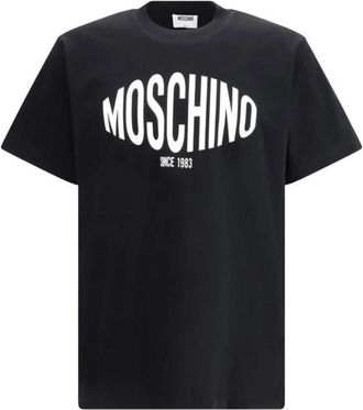 Moschino Katoenen T-Shirt met Ronde Hals - Heren - T-shirts - Zwart - S - Katoen - Tops