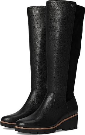Vionic Ashland High Shaft Boots Womens Boots Black Wide Calf Leather : 7.5 M