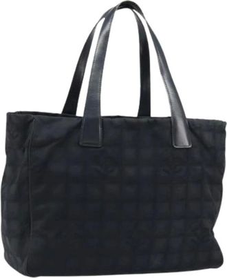 Chanel Pre-owned Tote Bags, female, Black, Size: ONE SIZE Pre-owned Vintage Nylon Tote Bag