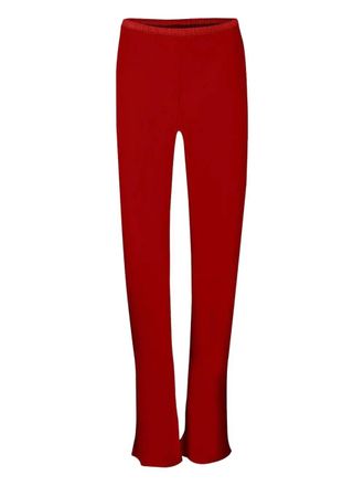 Peter Cohen silk wide-leg trousers - women - Silk - M - Red