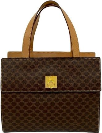 Celine Brown Leather Pvc Handbag Tote Bag (Pre-Owned)