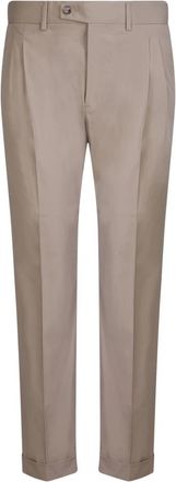 Dell'Oglio Broeken - Heren - Slim Fit Broeken - Bruin - W33 - Katoen - Broeken