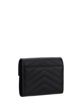 Saint Laurent Womens Cassandre Matelass&eacute; Wallet Nero Calf Leather Bos Taurus