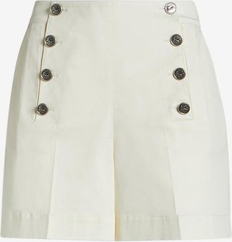 Etro Gabardine-Br&uuml;ckenshorts mit hoher Taille