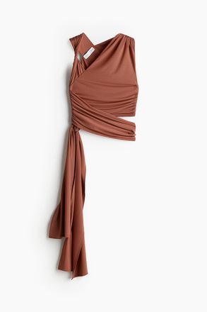 H&M Asymmetrisches Wickeltop - Braun