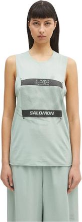 Maison Margiela Logo Motif Tank Top - Dames - Tops zonder mouwen - Groen - L - Tops