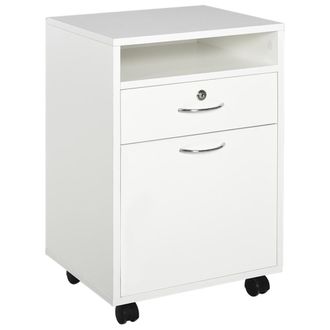 HOMCOM Cajonera para oficina 40x35x60 cm blanco