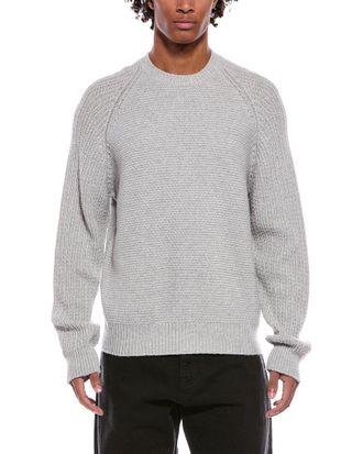 Palm Angels Curved Wool & Cashmere-Blend Crewneck Sweater