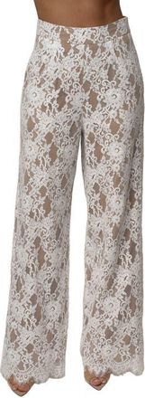 JLUXLABEL Forever Crush Lace Pant in White at Nordstrom, Size Medium