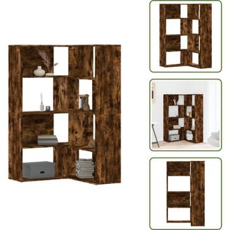 vidaXL Libreria in truciolato - vidaXL Libreria Angolare 4 Ripiani Rovere Fumo 85x85x140 cm Truciolare - Libreria in legno