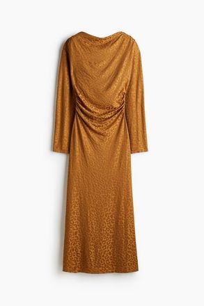 H&M Draped Midi Dress in Dark Beige at Nordstrom, Size X-Small