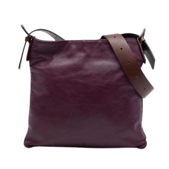 Bottega Veneta Pre-owned Woven Leather Crossbody Bag - Dames - Pre-owned - Paars - Maat: ONE Size Leer