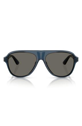 Oliver Peoples Paul Newman 57mm Pilot Sunglasses in Newman Blue /Carbon Grey at Nordstrom