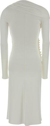 Elisabetta Franchi Womens Midi Dress White Crepe