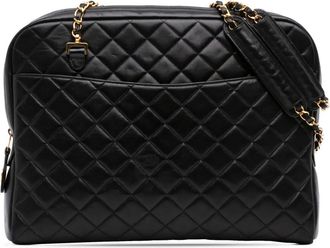Chanel Borsa a spalla in pelle di agnello trapuntata 1996-1997 - Nero