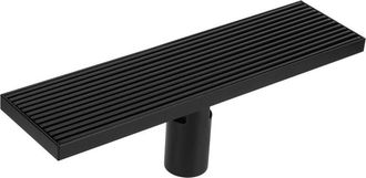 OEM Desag&uuml;e De Suelo Negro Mate Con Rejilla Extra&iacute;ble. Accesorio Rectangular Cuadrado Para Sistema De Drenaje De Ducha En Suelos Alicatados. 0,8 X 3,8 X 3