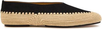 Gabriela Hearst Strength Raffia and Suede Flats - Black - 38 (IT38/ UK5)