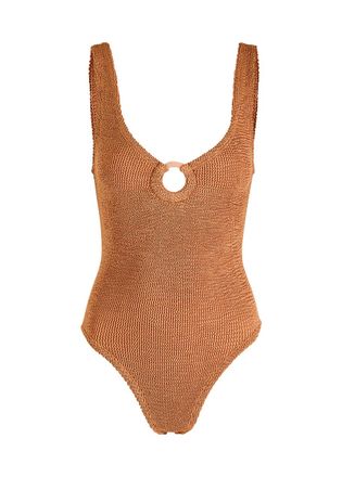 Hunza G Celine Crinkle Swimsuit - Brown - One Size