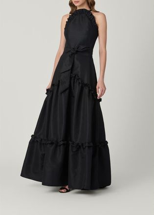 Shoshanna Midnight Lucille Moire Taffeta Dress in Jet at Nordstrom, Size 10