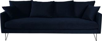 DRAWER Sof&aacute; cama 4 plazas terciopelo y patas metal negras - Azul marino