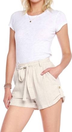 bobi Tie Belt Shorts In Oatmeal