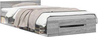 vidaXL Estructura De Cama Con Almacenamiento Sonoma Gris 80 X 200 Cm Vidaxl
