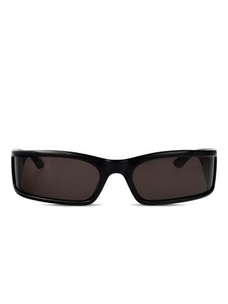 Balenciaga logo rectangle-frame sunglasses - unisex - Acetate - 71 - Black