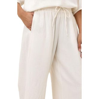 Pact Organic Cotton Coastal Double Gauze Split Hem Pant in Sea Salt at Nordstrom, Size Xx-Large