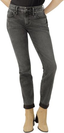 Silver Jeans Co Mid Rise Slim Boyfriend Jeans in Smoke at Nordstrom, Size 28 X 29