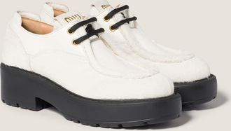 Miu Miu Leather and calf hair leather laced shoes