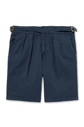 Rubinacci Manny Straight-Leg Pleated Cotton Shorts
