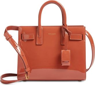 Saint Laurent Nano Sac de Jour Patent Leather Handbag in Mild Rose at Nordstrom