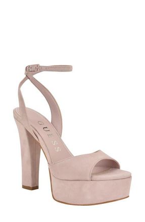 Guess Hitten Ankle Strap Platform Sandal in Light Pink at Nordstrom, Size 6.5