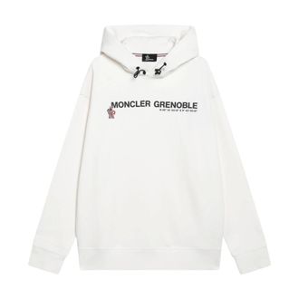 Moncler Hoodie Sweater - Heren - Sweatshirts & Hoodies - Wit - Maat: XL Katoen