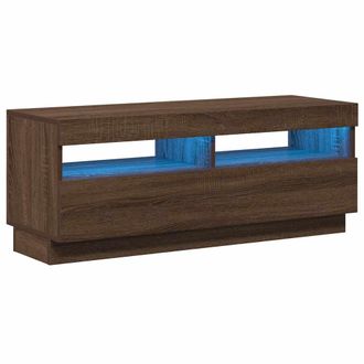 vidaXL Vidaxl - Mueble De Tv Con Luces Led Marr&oacute;n Roble 100x35x40 Cm