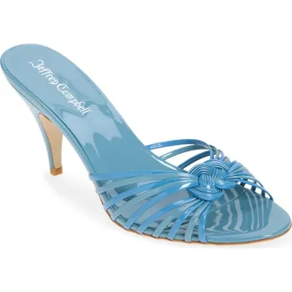 Jeffrey Campbell Constella Slide Sandal in Blue Patent Combo at Nordstrom, Size 6.5