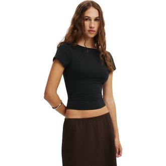 Cotton On Womens Hold Me Scoop Back Tee in Black at Nordstrom, Size Xx-Small
