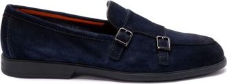 Santoni Blauwe Leren Sandalen voor Mannen - Heren - Loafers - Blauw - 39 1/2 EU - Leer - Schoenen