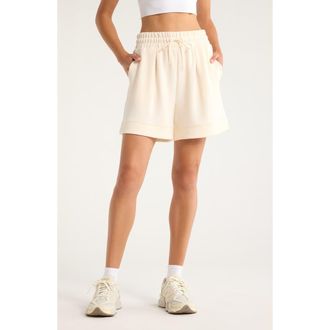 Zella Soft Luxe High Waist Knit Shorts in Ivory Cream at Nordstrom, Size Xx-Large