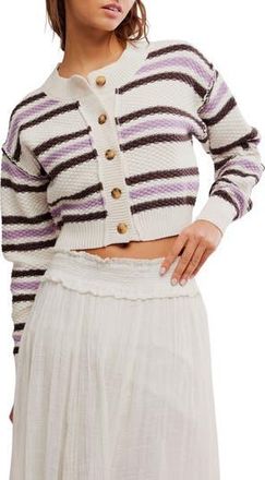 Free People Lila Stripe Cardigan in Ivory Combo at Nordstrom Rack, Size X-Large