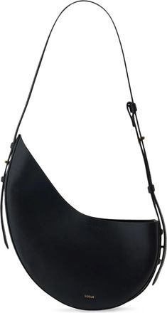 SOEUR Wino Crescent Adjustable Strap Black Leather Bag