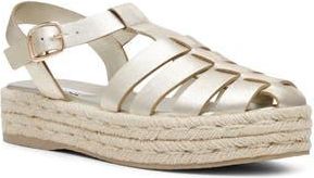 Steve Madden Marlin Espadrille Fisherman Sandal in Gold Leather at Nordstrom Rack, Size 7.5