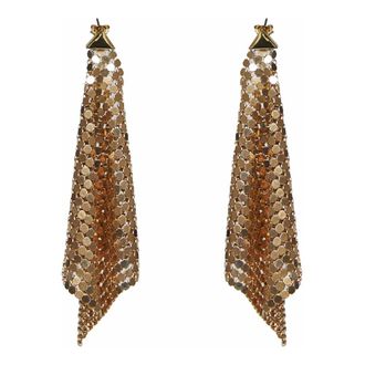 Paco Rabanne Earrings, female, Yellow, Size: ONE SIZE Pixel Flow Chainmail Earrings