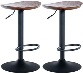 Clp Set de 2 Taburetes de bar regulable en Madera Nogal